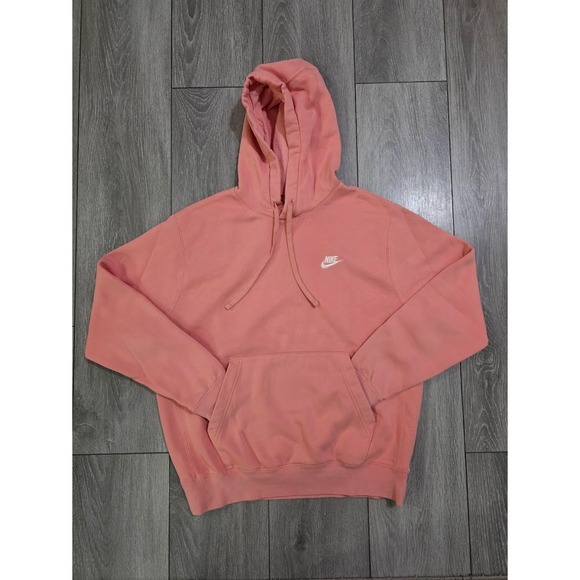 Nike Tops - Nike Womens Pullover Hoodie Salmon Pink Fleece Sweatshirt Size Medium